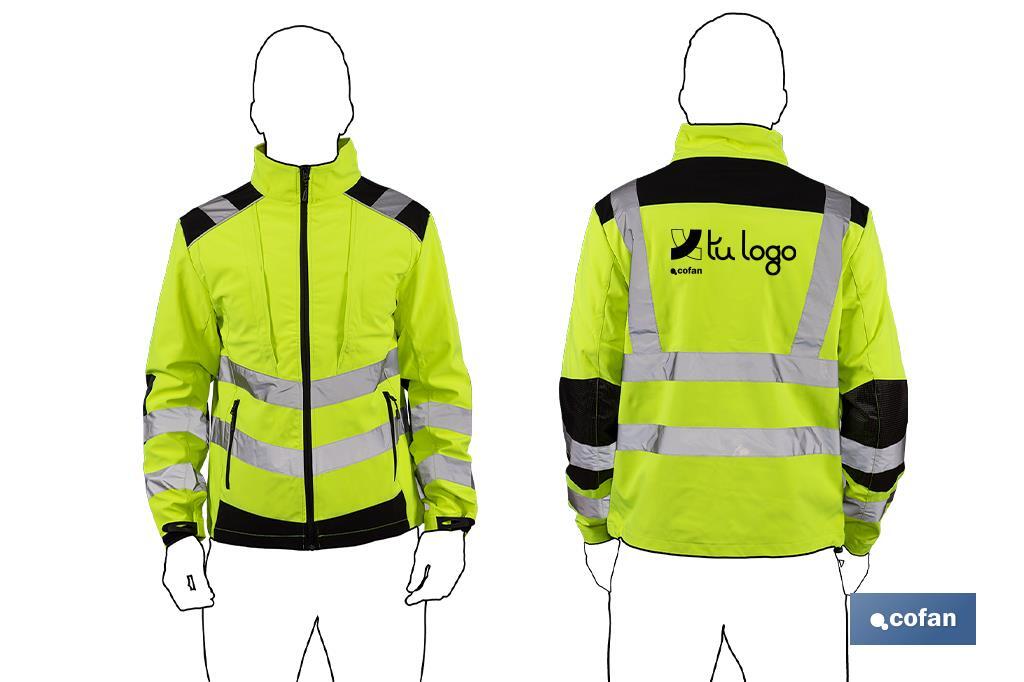 High visibility softshell jacket | Available sizes from S to XXXL | Yellow and black - Cofan